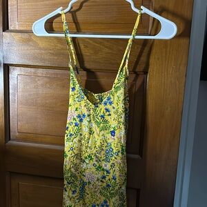 Yellow floral maxi dress size small